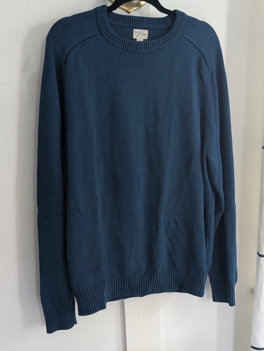 EUC Knit For J. Crew Reimagined 100% Crewneck Men's Blue Green Sweater XL